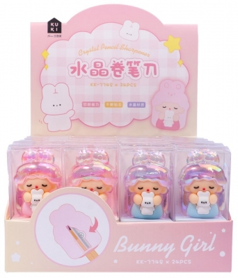 Ascutitoare Tochain, fetita iepuras, cristal, diverse culori